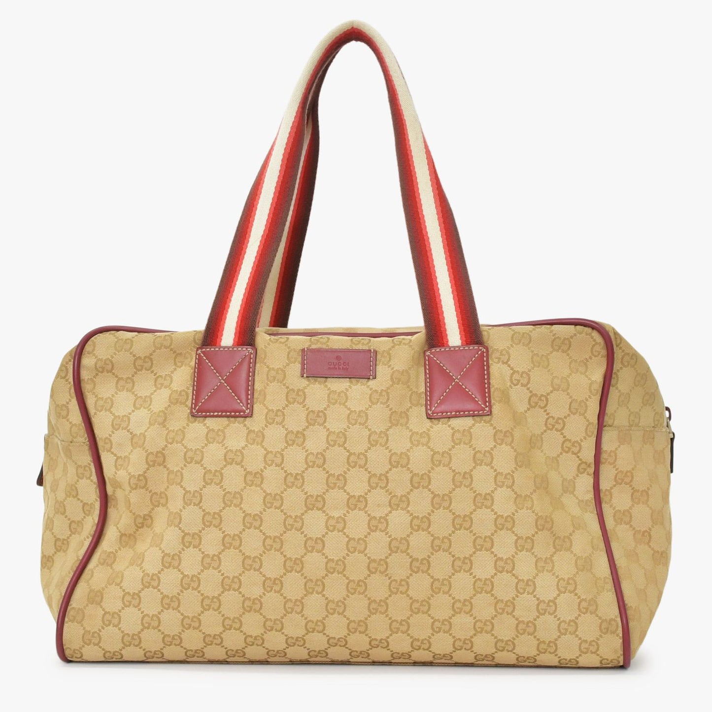 Gucci GG Canvas Boston Bag Sherry Line Leather Brown