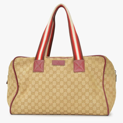 Gucci GG Canvas Boston Bag Sherry Line Leather Brown