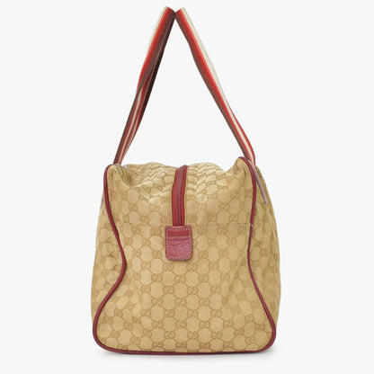Gucci GG Canvas Boston Bag Sherry Line Leather Brown — view 4