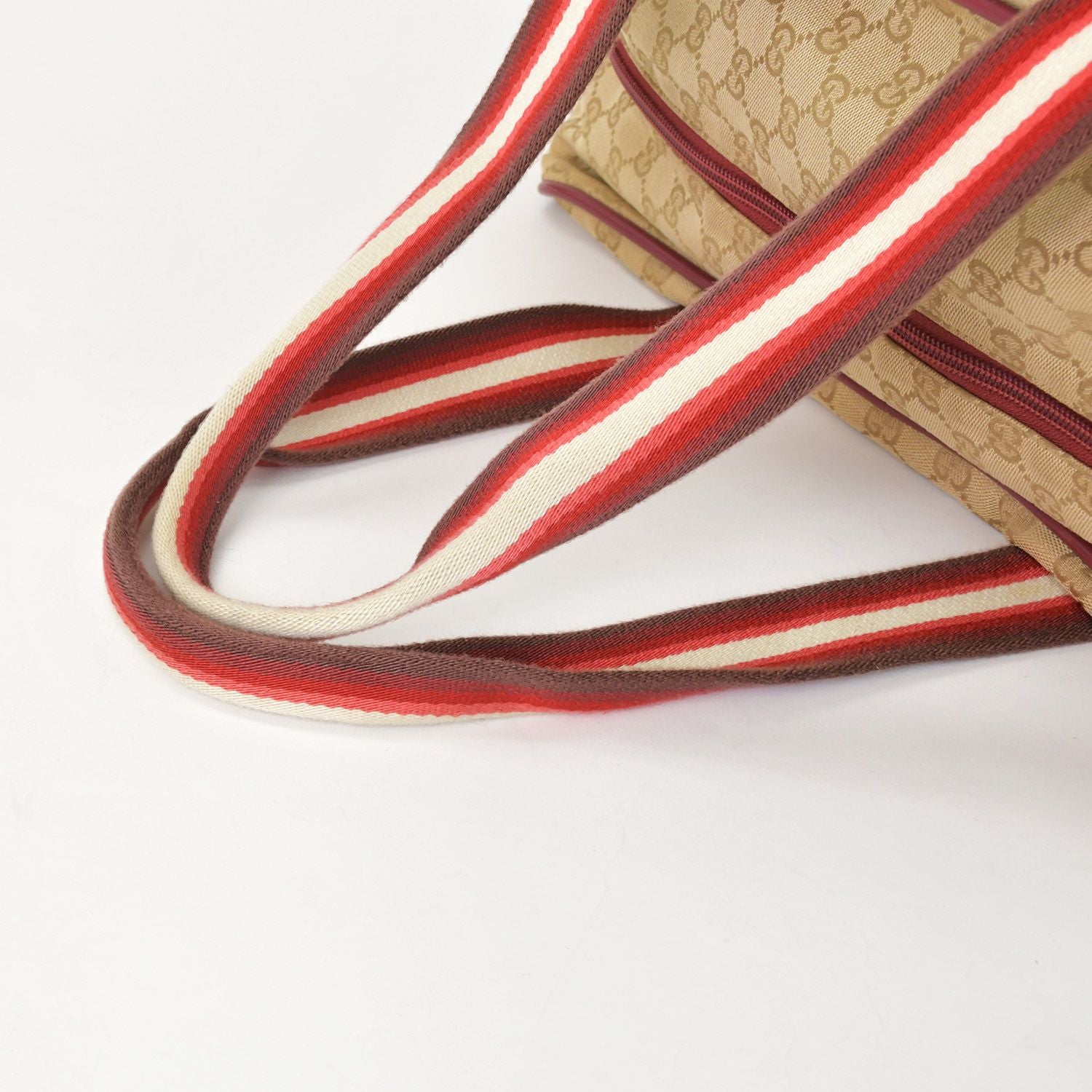 Gucci GG Canvas Boston Bag Sherry Line Leather Brown — view 7