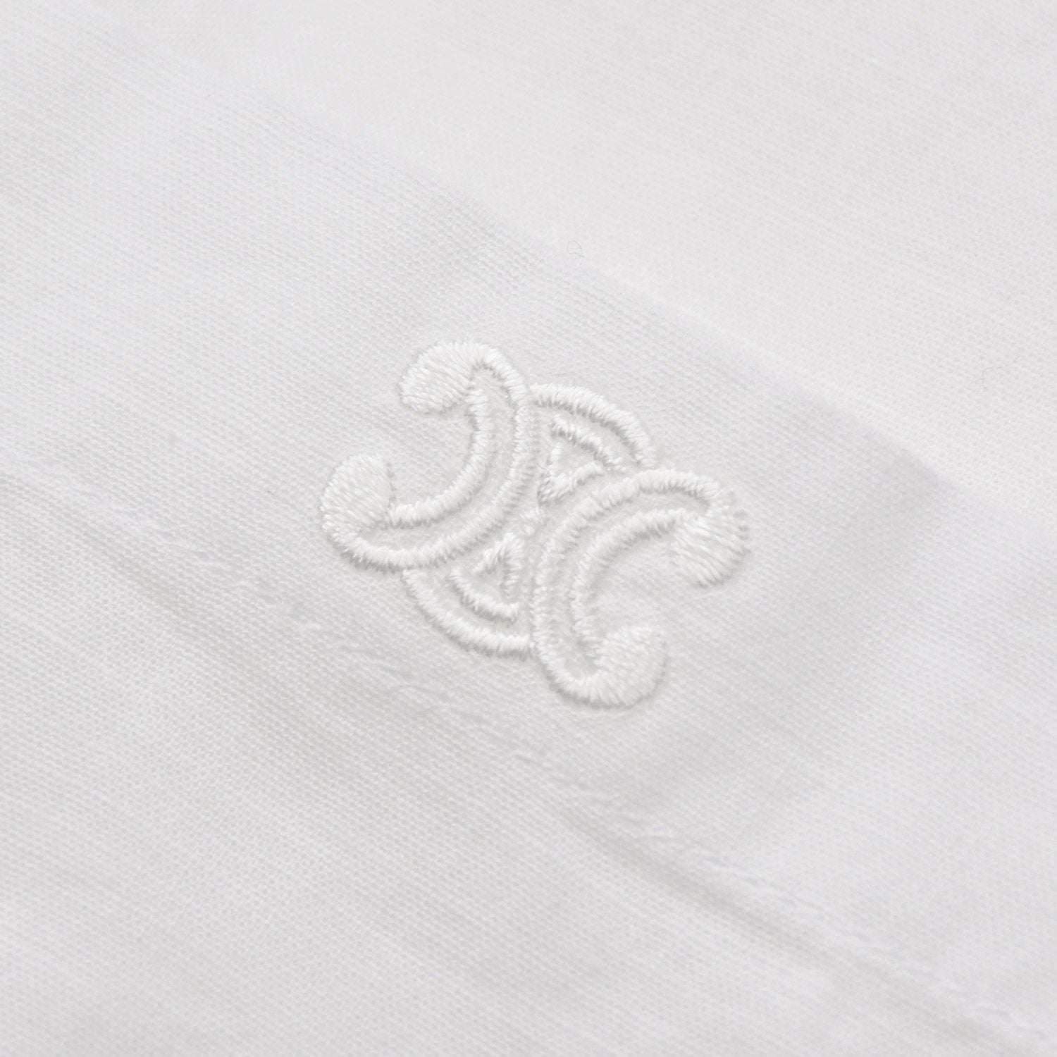 Celine Painter Shirt Dress Triomphe Embroidery White 34 — view 5