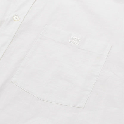 Celine Painter Shirt Dress Triomphe Embroidery White 34 — view 4