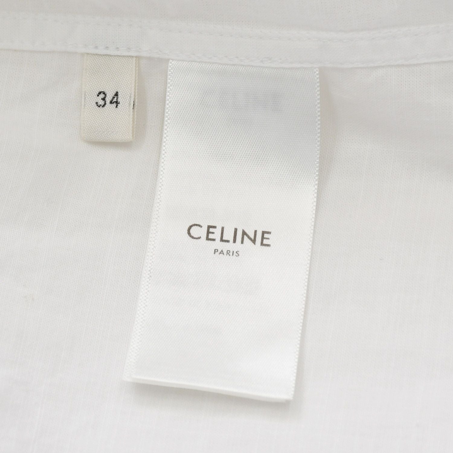 Celine Painter Shirt Dress Triomphe Embroidery White 34 — view 8