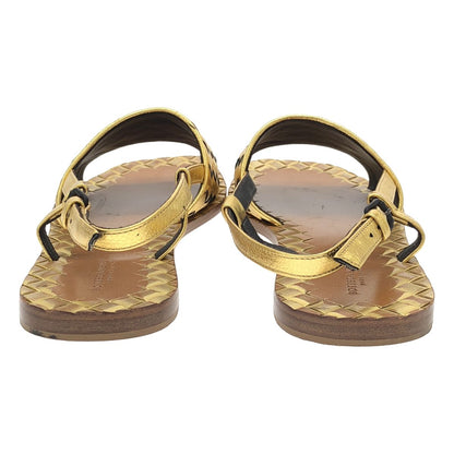 Bottega Veneta Intrecha Tostrap Sandals Gold — view 3