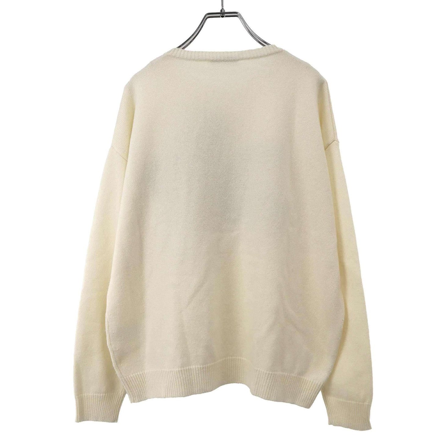Max Mara Maxmara Macsmart Rough Locky Logo Lukashmiya Knit Sweater White — view 2
