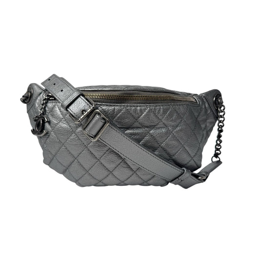 Chanel Waist Bag Silver Leather No 19