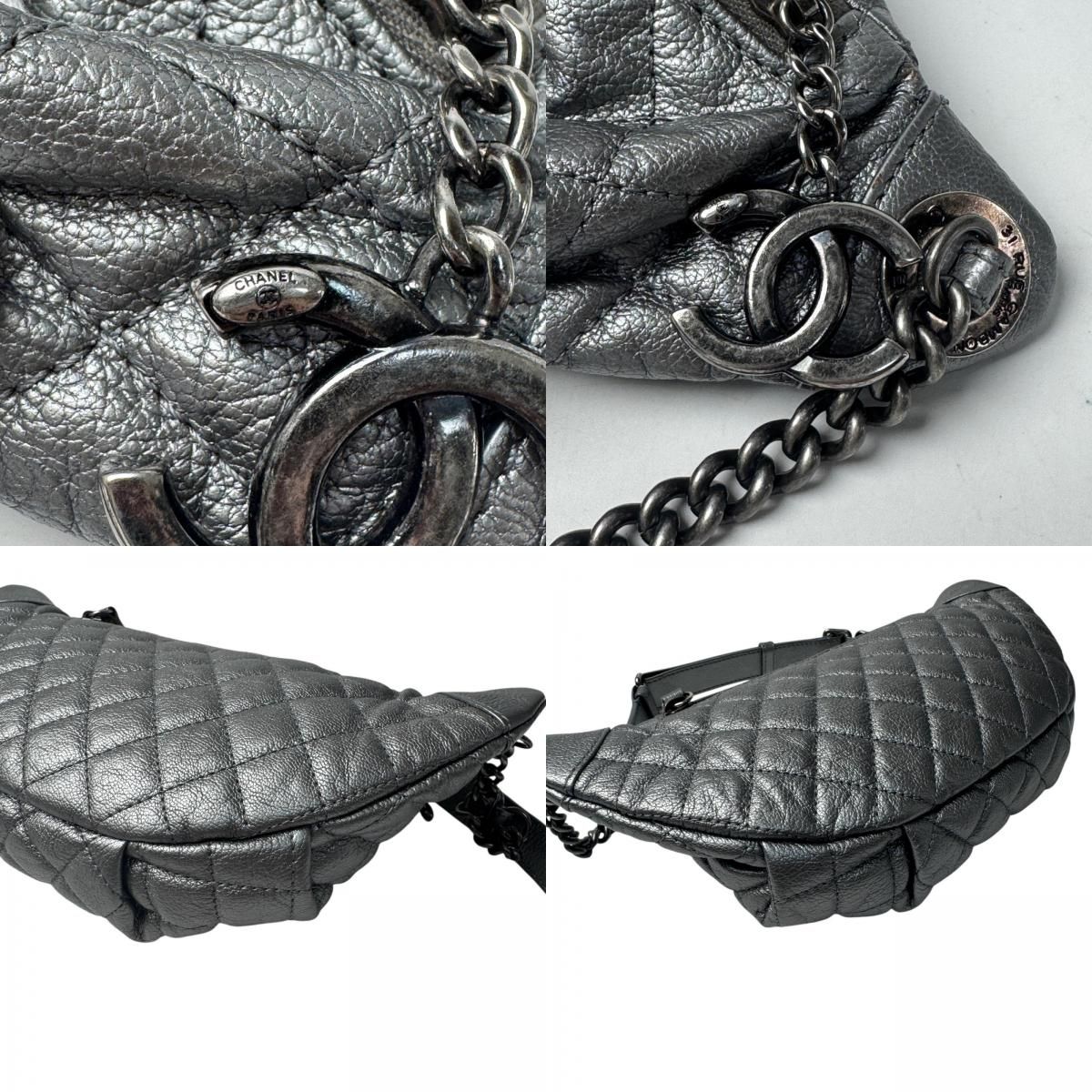 Chanel Waist Bag Silver Leather No 19 — view 9