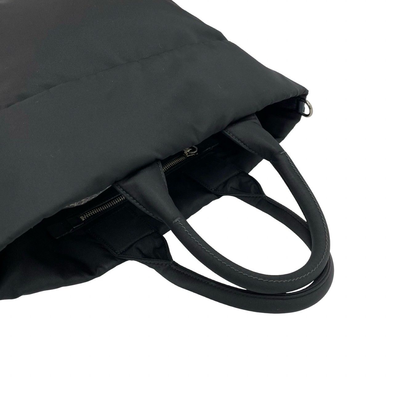 Prada Triangle Logo Nylon Leather Reversible 2-Way Shoulder Bag Black — view 4