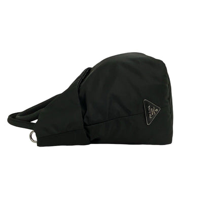 Prada Triangle Logo Nylon Leather Reversible 2-Way Shoulder Bag Black — view 5