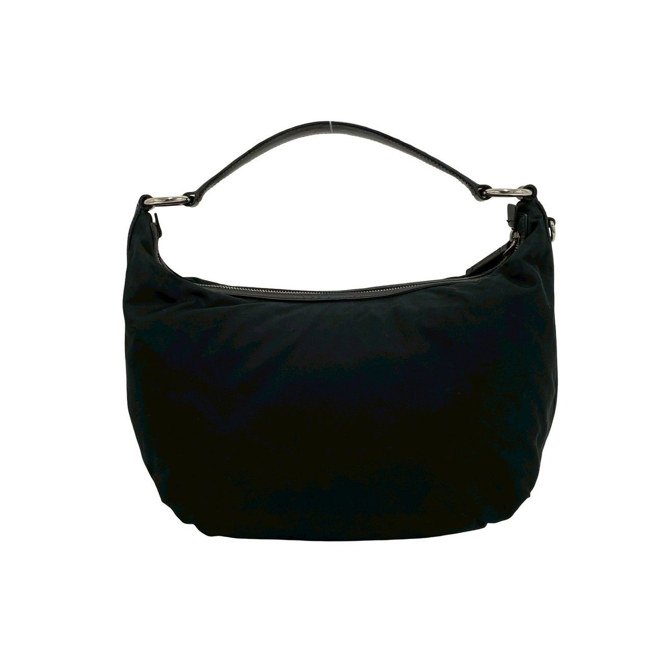 Prada Log Nylon Patent Enamel Handbag Mini Tote Black — view 3