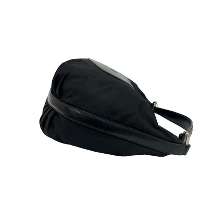 Prada Log Nylon Patent Enamel Handbag Mini Tote Black — view 6