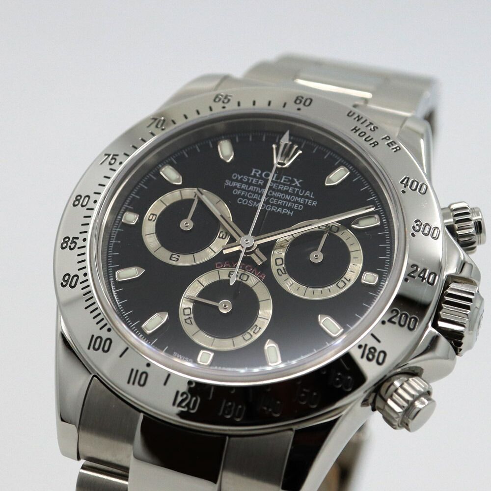 Rolex Cosmograph Daytona SS Black No Fine Needle Watch — view 3