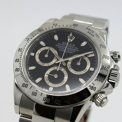 Rolex Cosmograph Daytona SS Black No Fine Needle Watch — view 3