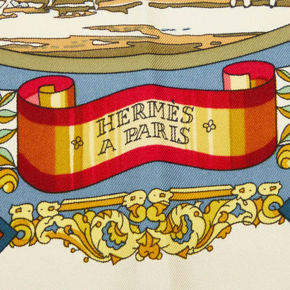 Hermes Carre 90 L'entente Cordiale Franco British Alliance Scarf Multicolor Red — view 3
