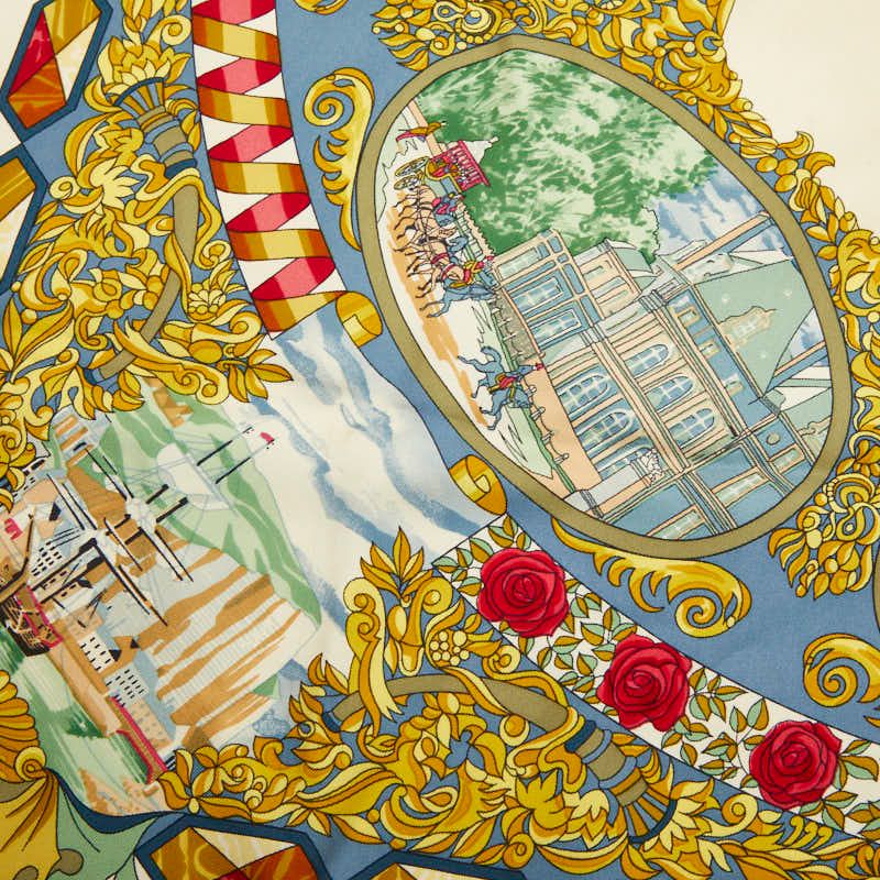 Hermes Carre 90 L'entente Cordiale Franco British Alliance Scarf Multicolor Red — view 4