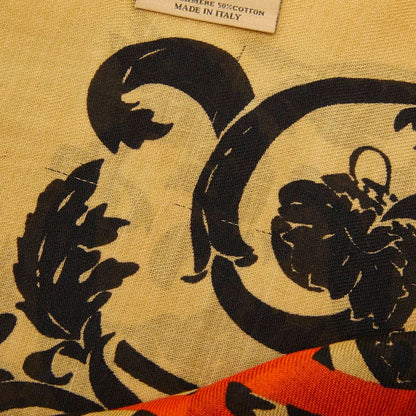 Loewe Shawl Beige Black Cashmere Cotton Scarf — view 4