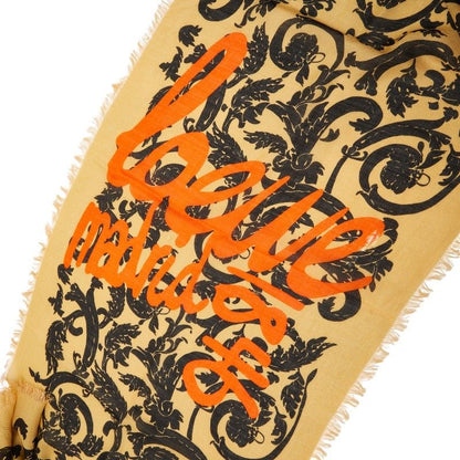 Loewe Shawl Beige Black Cashmere Cotton Scarf — view 5