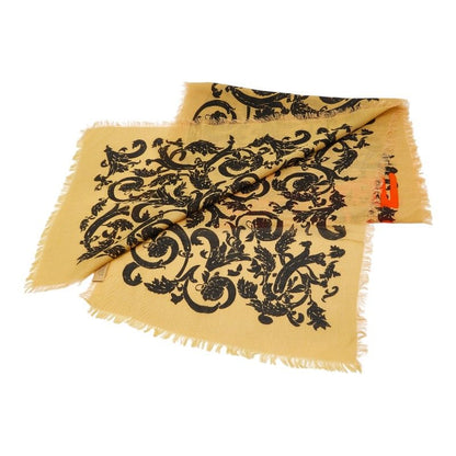 Loewe Shawl Beige Black Cashmere Cotton Scarf — view 2