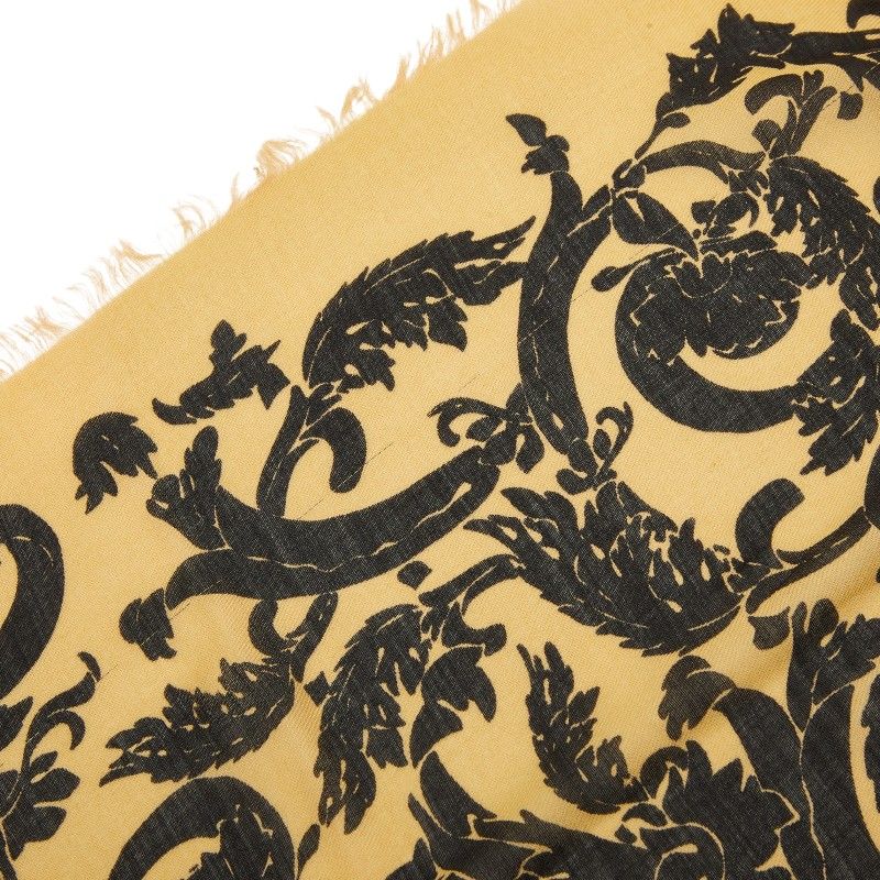 Loewe Shawl Beige Black Cashmere Cotton Scarf — view 3