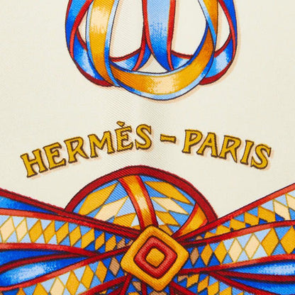 Hermes Carre 90 les Rubans du Cheval Horse Ribbon Scarf Multicolor Blue Silk — view 3