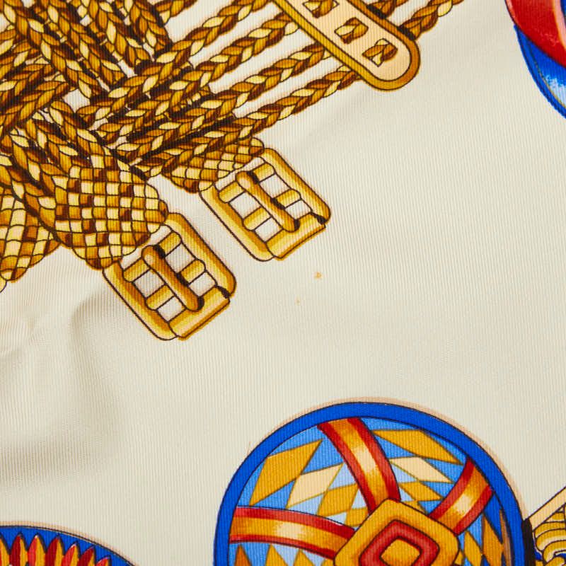 Hermes Carre 90 les Rubans du Cheval Horse Ribbon Scarf Multicolor Blue Silk — view 2