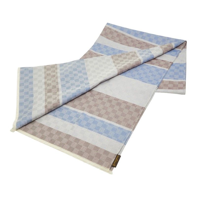 Louis Vuitton Damier Large Scarf Shawl Brown Gold Silk Wool — view 2