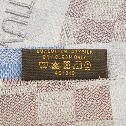 Louis Vuitton Damier Large Scarf Shawl Brown Gold Silk Wool — view 5