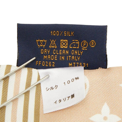 Louis Vuitton Bandeau Monogram Marbles Scarf Beige Green Silk — view 6