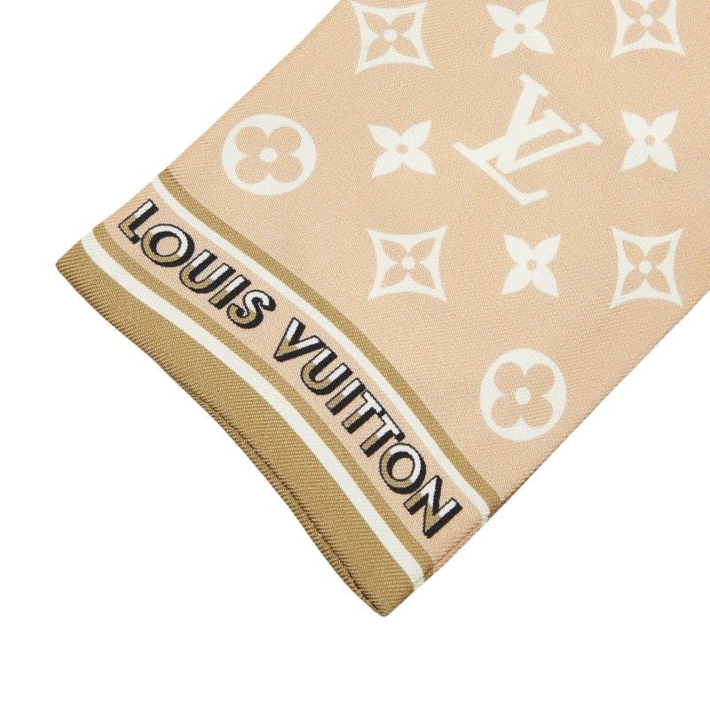 Louis Vuitton Bandeau Monogram Marbles Scarf Beige Green Silk — view 4