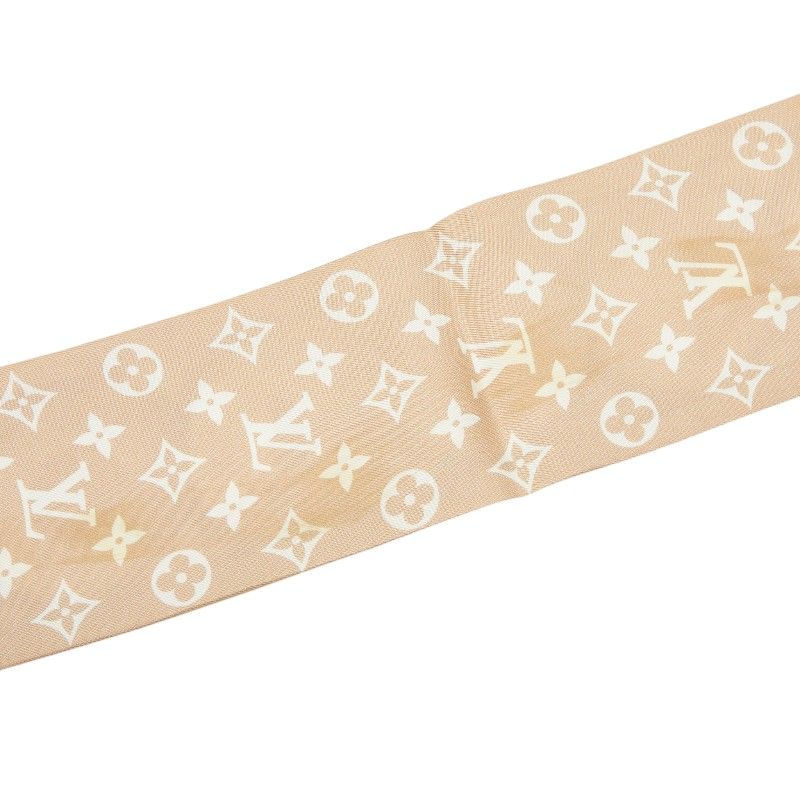 Louis Vuitton Bandeau Monogram Marbles Scarf Beige Green Silk — view 3
