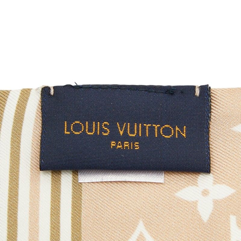 Louis Vuitton Bandeau Monogram Marbles Scarf Beige Green Silk — view 5