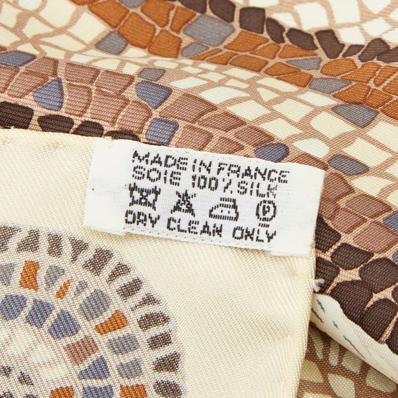 Hermes Carre 90 Sous le Gide de Mars War God Scarf Beige Multicolor Silk — view 7
