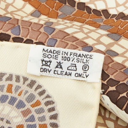 Hermes Carre 90 Sous le Gide de Mars War God Scarf Beige Multicolor Silk — view 7