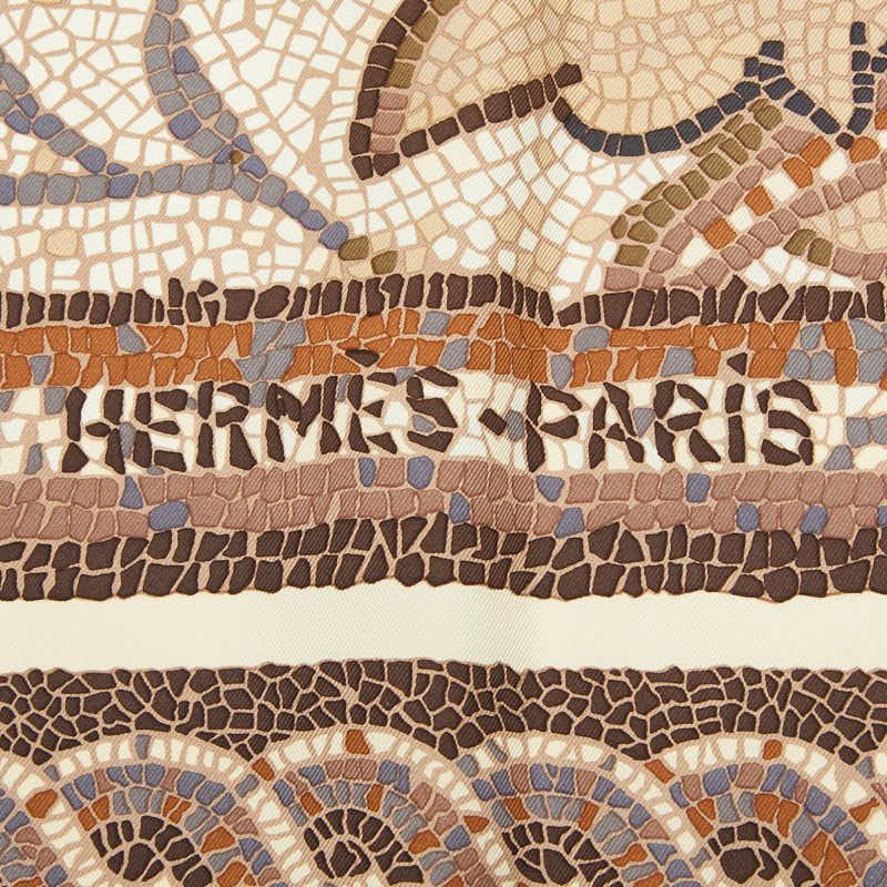 Hermes Carre 90 Sous le Gide de Mars War God Scarf Beige Multicolor Silk — view 5