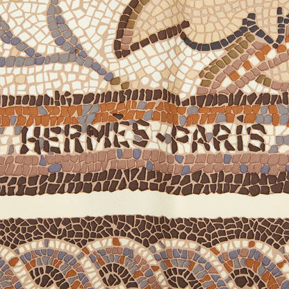 Hermes Carre 90 Sous le Gide de Mars War God Scarf Beige Multicolor Silk — view 5