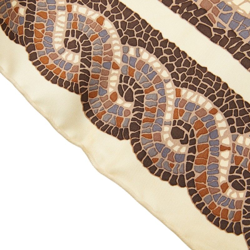 Hermes Carre 90 Sous le Gide de Mars War God Scarf Beige Multicolor Silk — view 4