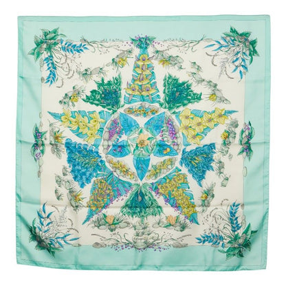 Hermes Carre 90 Pythagore Pythagoras Scarf Green Silk