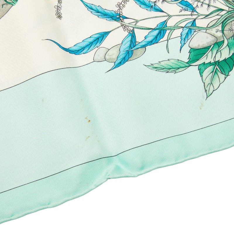 Hermes Carre 90 Pythagore Pythagoras Scarf Green Silk — view 4