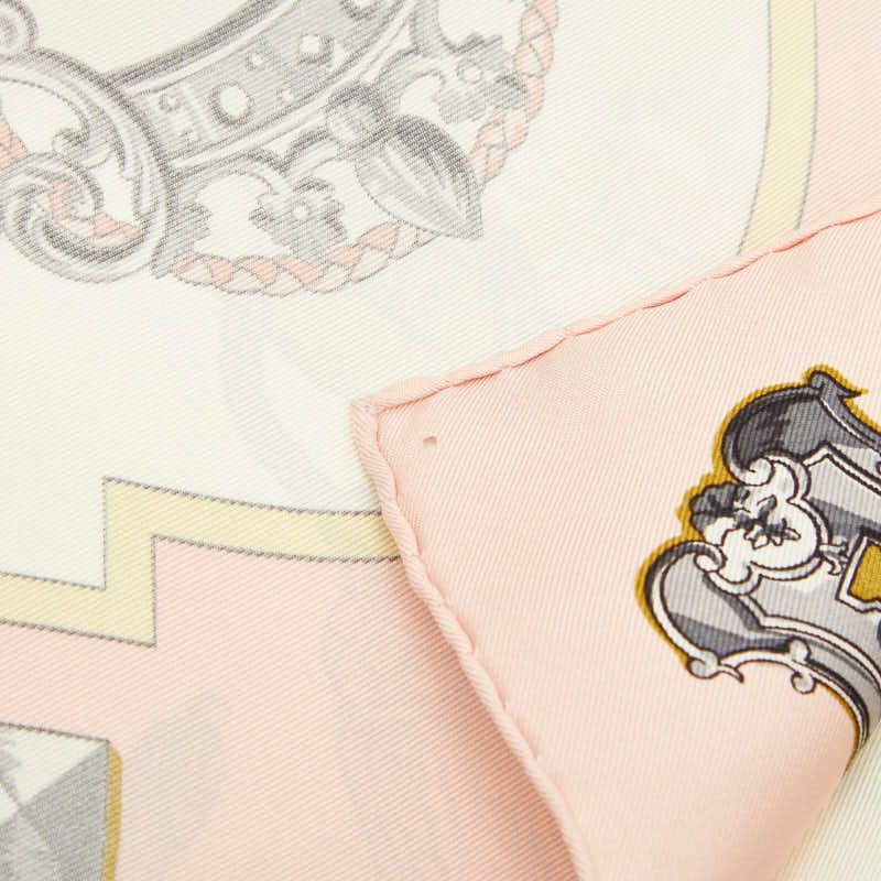 Hermes Carre 90 les Cles the Keys Rare Key Pattern Scarf Large Pink White Silk — view 4