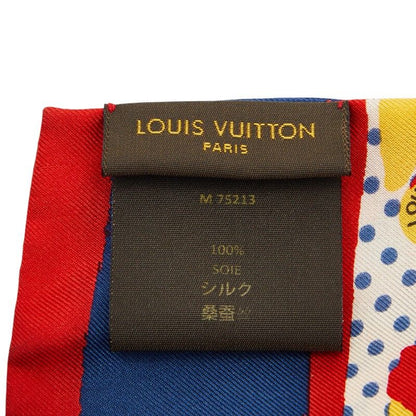 Louis Vuitton Bandeau Retro Flower Scarf Red Yellow Multicolor Silk — view 6