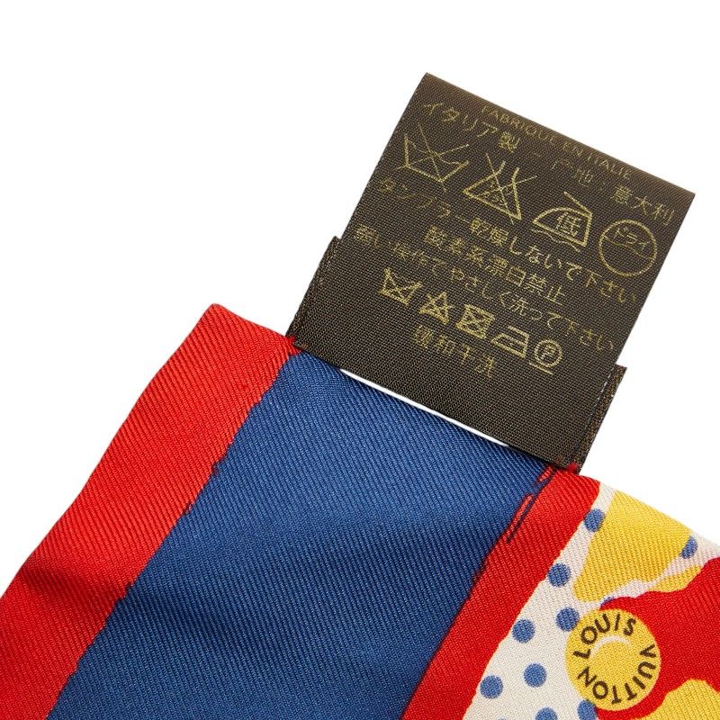 Louis Vuitton Bandeau Retro Flower Scarf Red Yellow Multicolor Silk — view 3