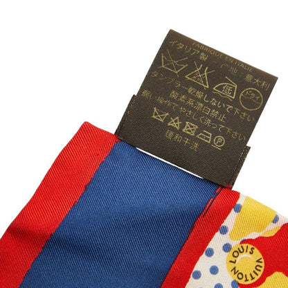 Louis Vuitton Bandeau Retro Flower Scarf Red Yellow Multicolor Silk — view 3