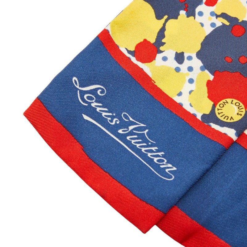 Louis Vuitton Bandeau Retro Flower Scarf Red Yellow Multicolor Silk — view 2