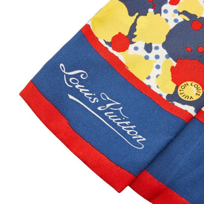 Louis Vuitton Bandeau Retro Flower Scarf Red Yellow Multicolor Silk — view 2