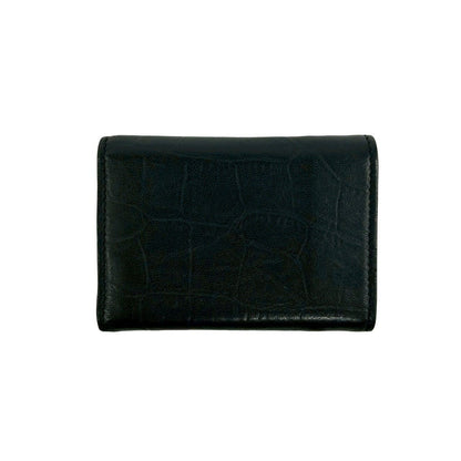 Saint Laurent Box Paris YSL Logo Leather Trifold Wallet Mini Black — view 2
