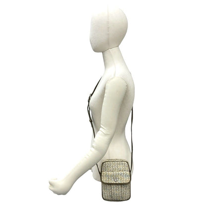 Celine C Macadam Logo Canvas Leather Mini Shoulder Bag Pochette Khaki Gold — view 2