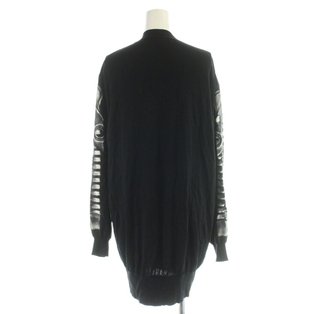 Louis Vuitton Zipper Print Cardigan Knit Long Sleeve Silk M Black MW — view 3