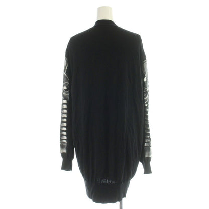 Louis Vuitton Zipper Print Cardigan Knit Long Sleeve Silk M Black MW — view 3