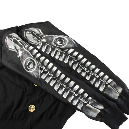 Louis Vuitton Zipper Print Cardigan Knit Long Sleeve Silk M Black MW — view 7
