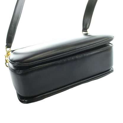 Gucci Vintage Shoulder Bag Box Calf Leather Turnlock Black MW — view 6